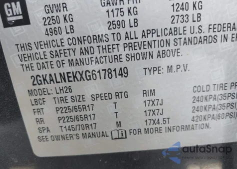 2016 GMC Terrain Sle-2 из США, поврежденный, VIN 2GKALNEKXG6178149